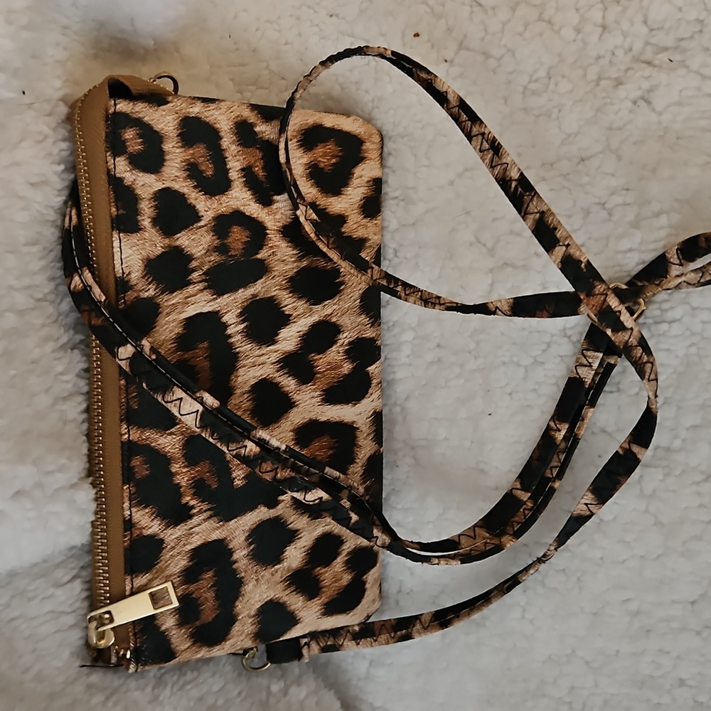 Crossbody Vinyl Cheetah Print Bag